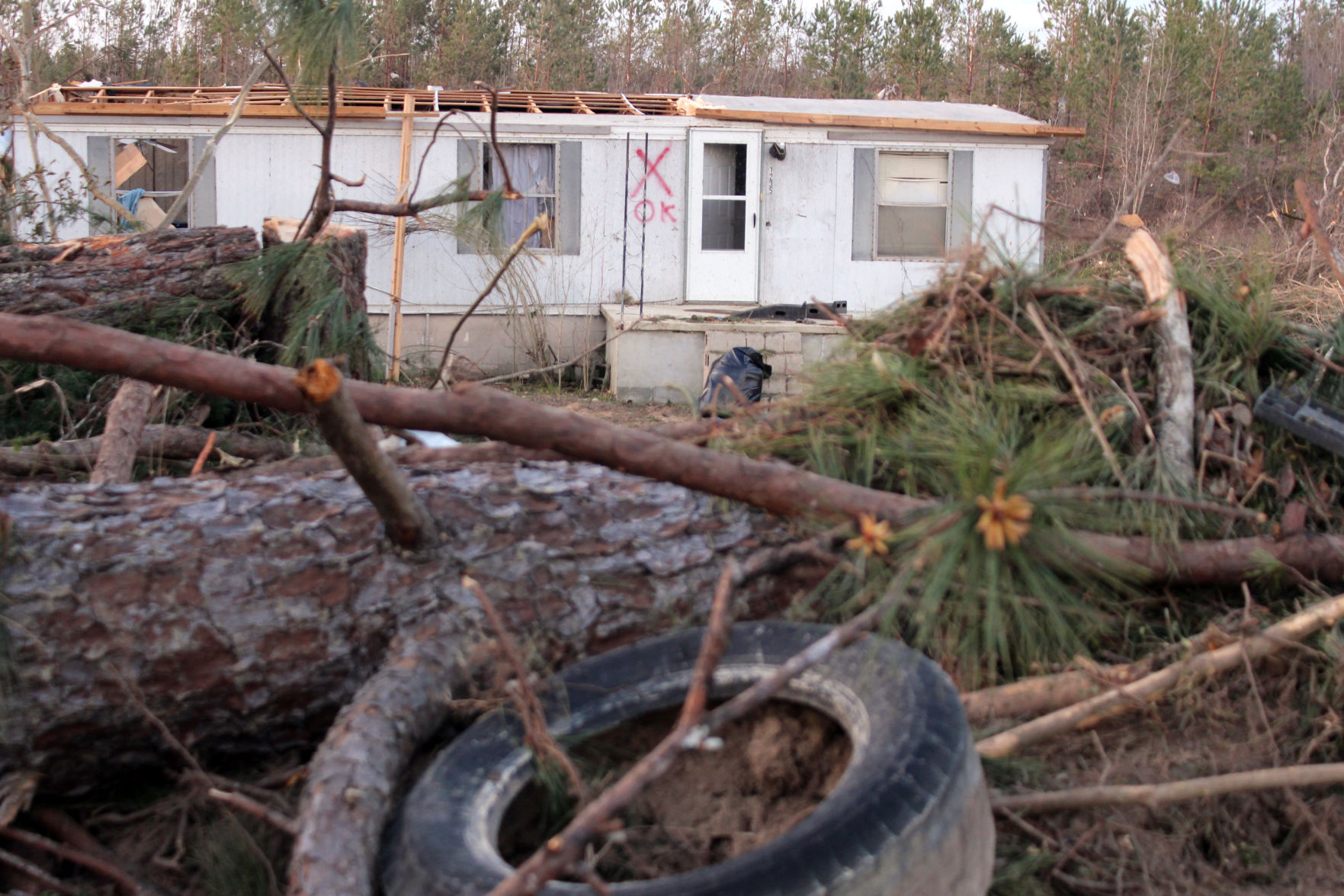 Sun sets over damage in Beauregard on Saturday evening